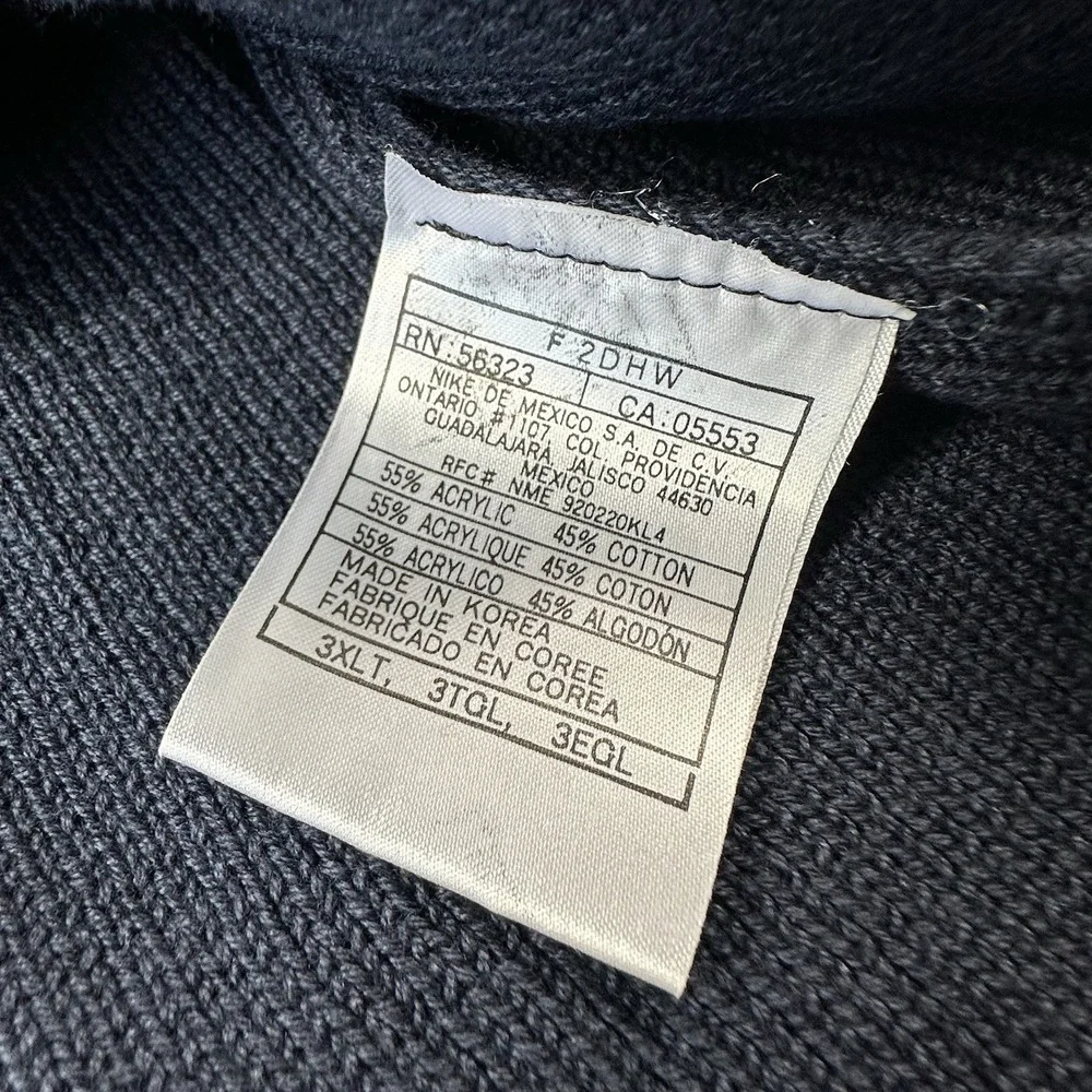 Jordan Navy Blue Tipped Cotton Cableknit Sweater Size 3XLT NWT  2001